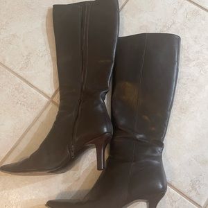 Coach brown leather boots.